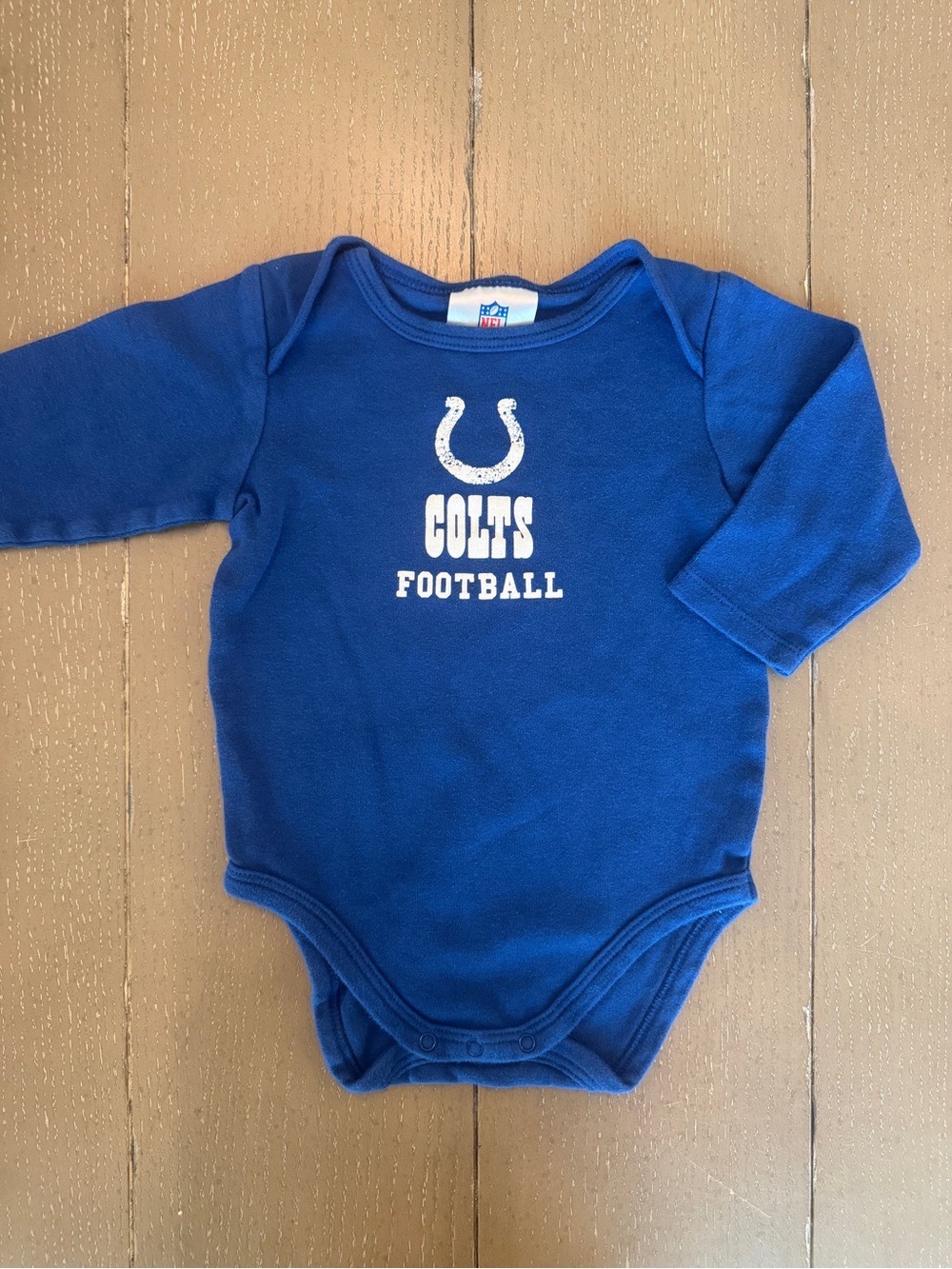 NFL Infant Unisex Indianapolis Colts Football Long-Sleeve Baby Onesie • Size 12M